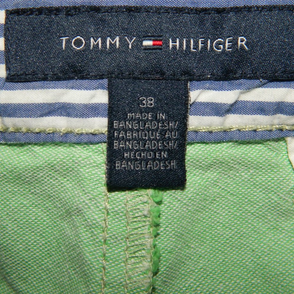 Tommy Hilfiger Green Chino Golf Shorts Flat Front Size 38 (G-19) - Picture 4 of 5